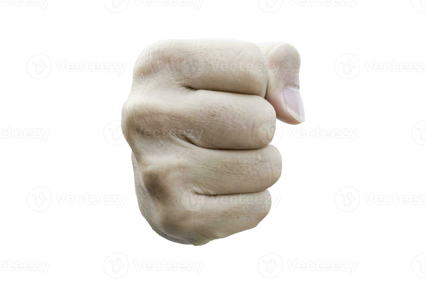 Punch fist isolated on white background with clipping path. photo