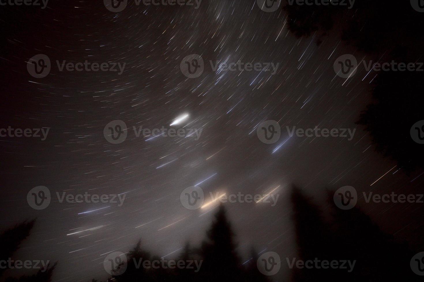 star trails in scenic Saskatchewan photo