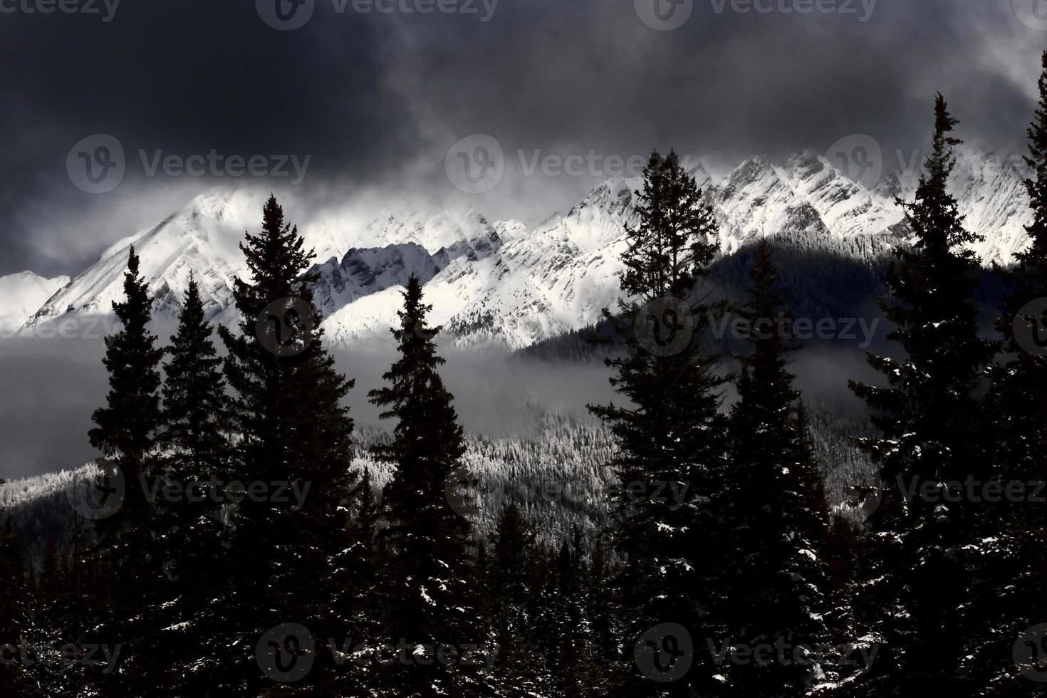 Rocky Mountains in winter photo