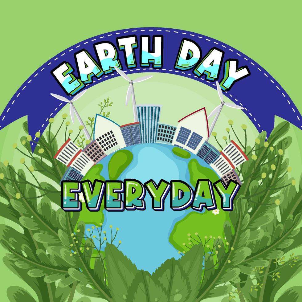 Earth Day typography design poster vector