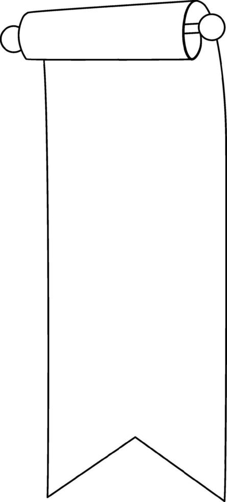 Flag black and white doodle character vector