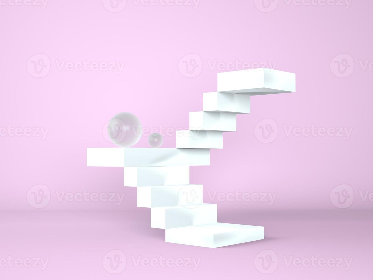 Ladder with a podium for the presentation of new products, 3d photo