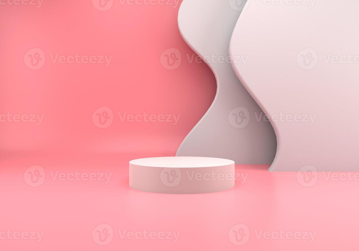 Podium use for product presentation. Abstract wave background. 3d rendering - illustration. photo
