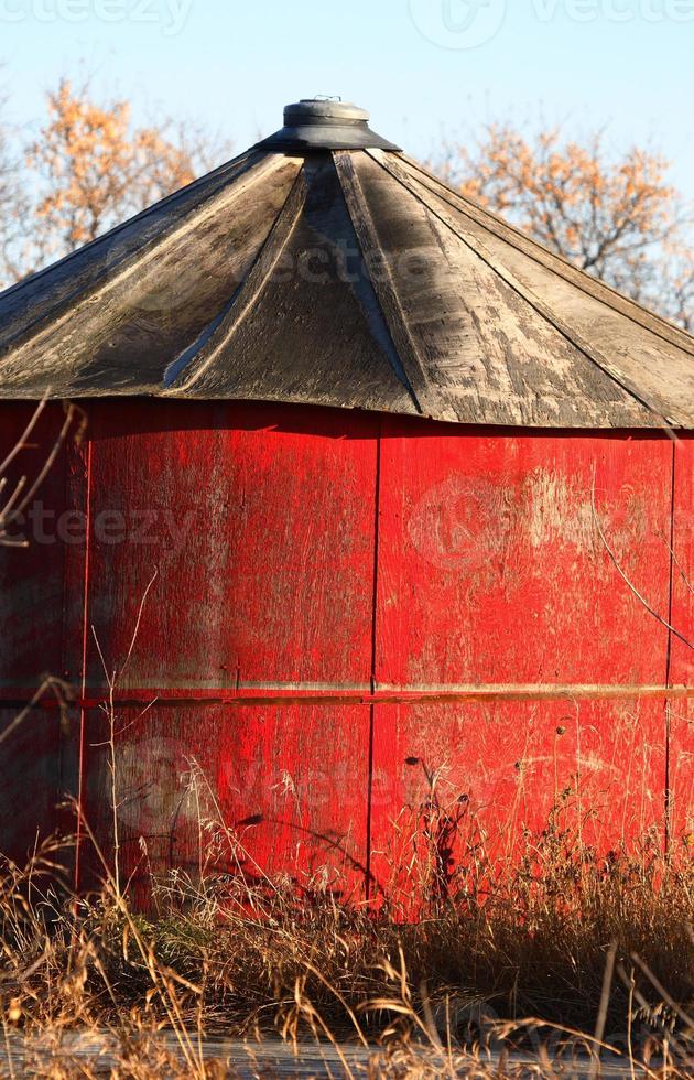 Red granary in scenic Saskatchewan photo