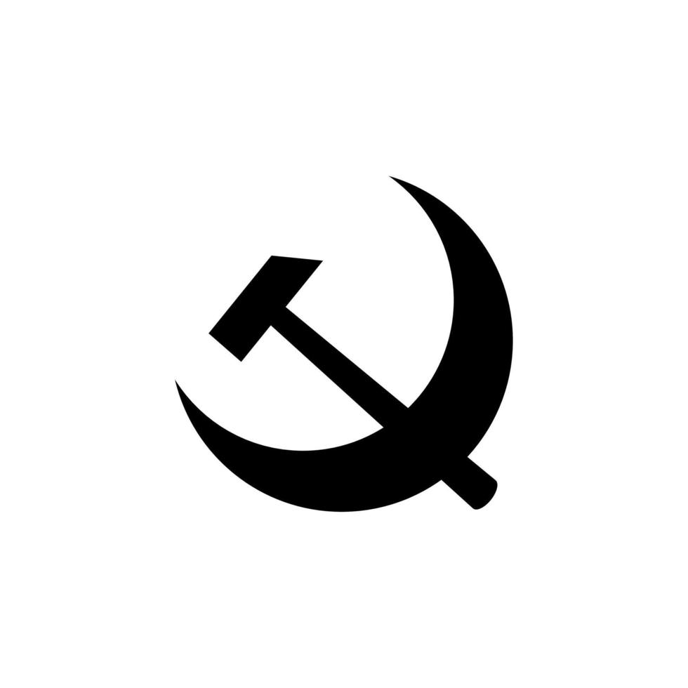 hammer and crescent moon socialist symbol vector