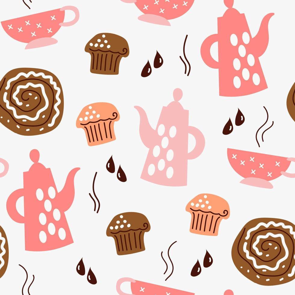 seamless pattern cute bakery vector