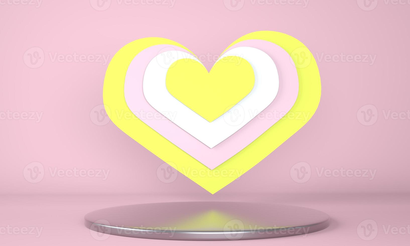 Tub service Driving force Valentine's Day interior with pedestal, hearts. Stand, podium, pedestal for  goods. Love greeting card. 3d 6279580 Stock Photo at Vecteezy