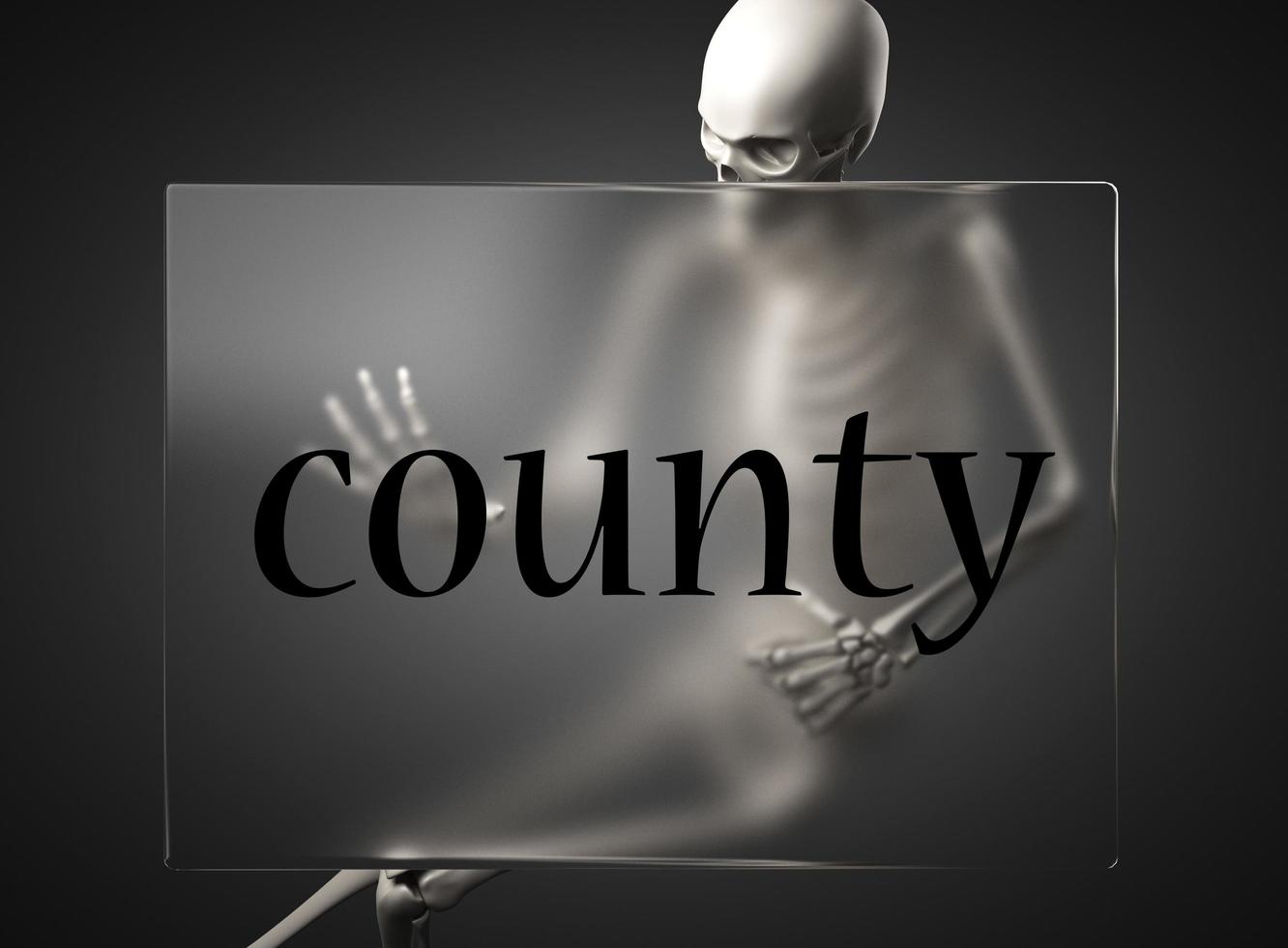 county word on glass and skeleton photo