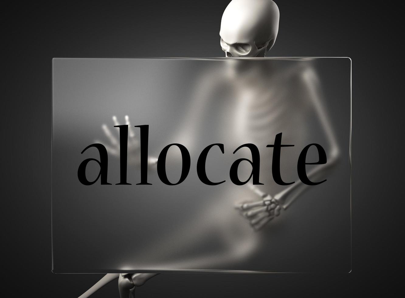 allocate word on glass and skeleton photo