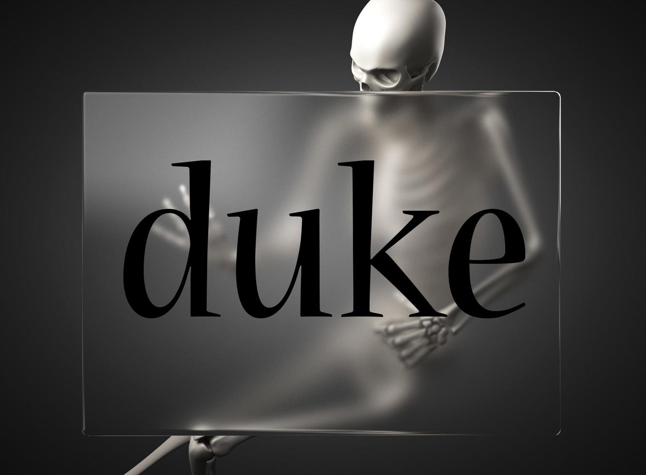 duke word on glass and skeleton photo