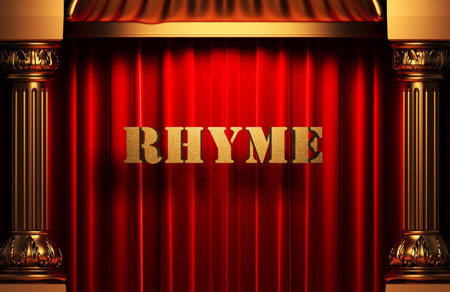 rhyme golden word on red curtain 6280697 Stock Photo at Vecteezy