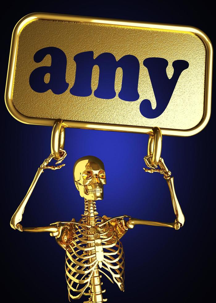 amy word and golden skeleton photo