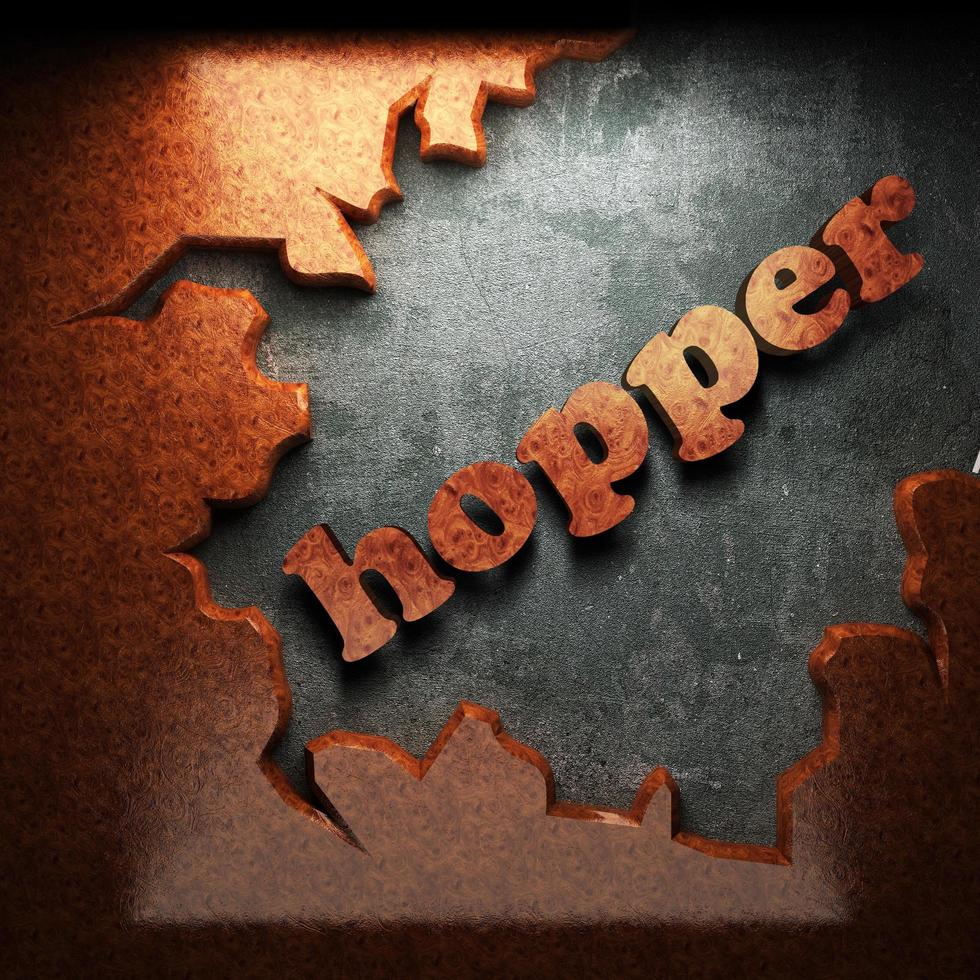 hopper vector word of wood photo