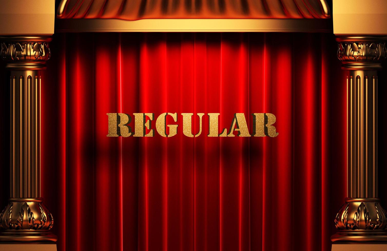 regular golden word on red curtain photo