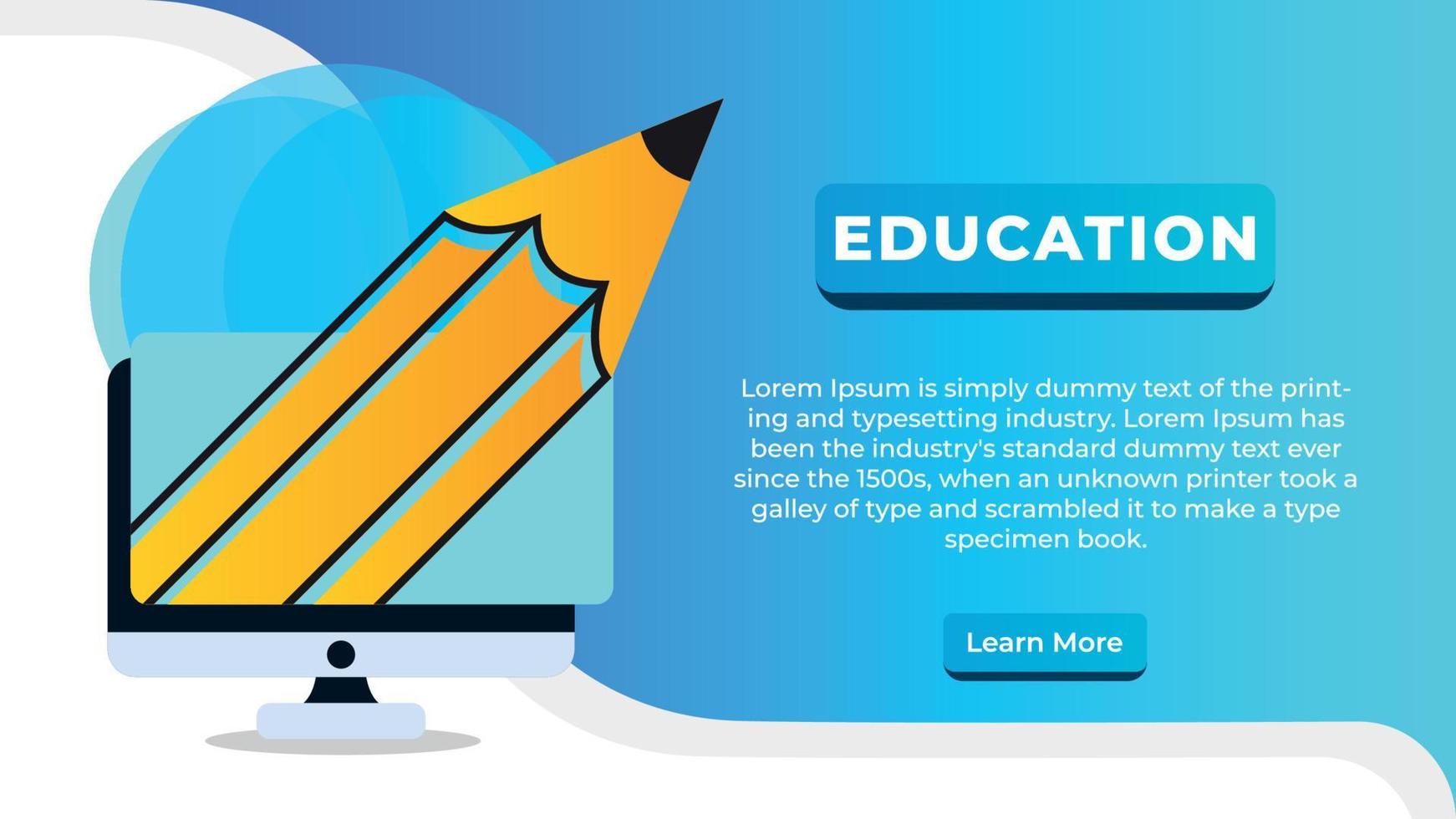 Education website banner design template vector