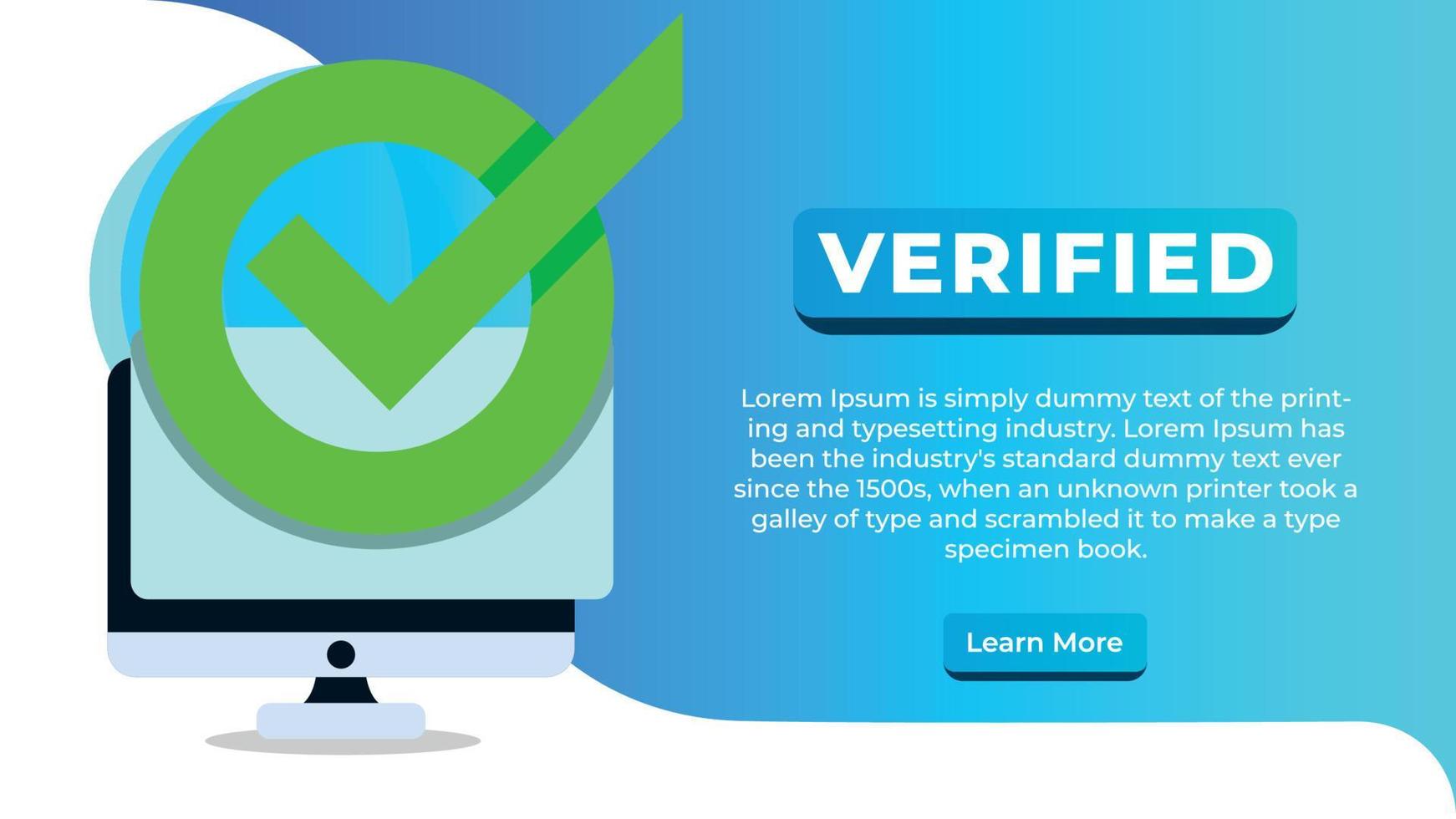 verified website banner design template vector
