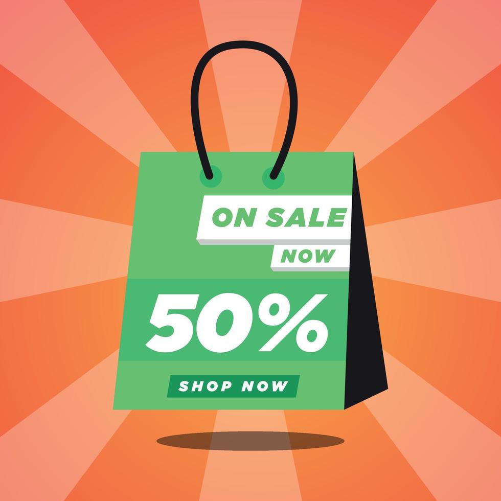 Sale offer social post banner design template vector