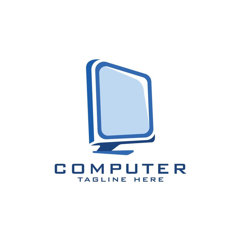 plantilla de vector de diseño de logotipo de computadora