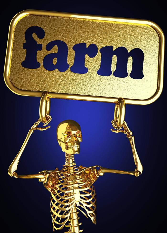 farm word and golden skeleton photo