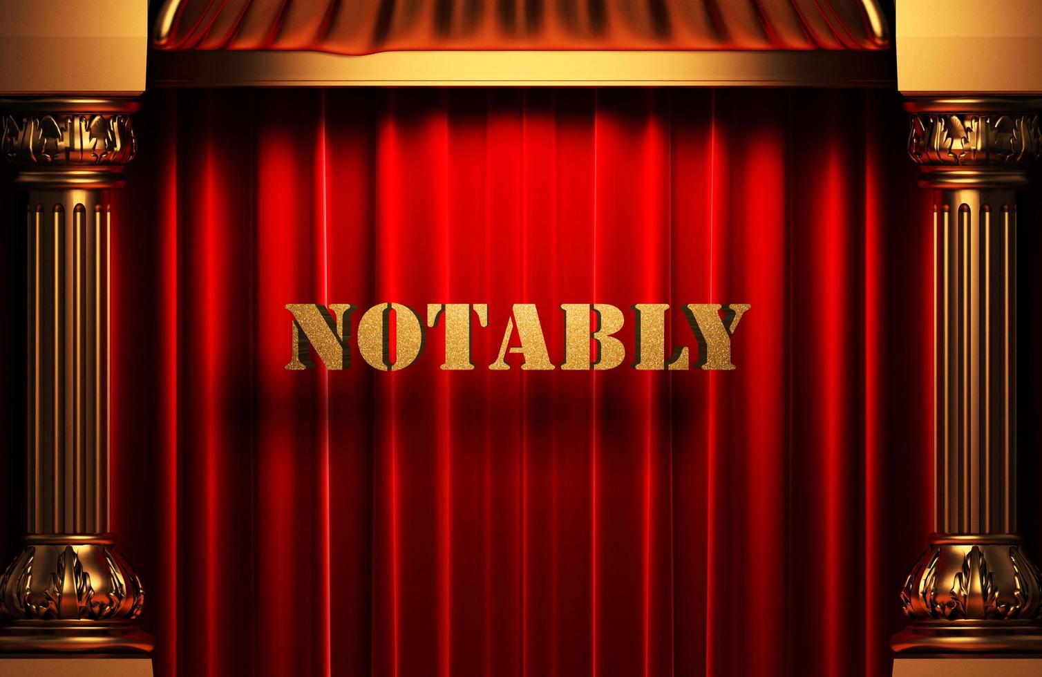 notably golden word on red curtain photo