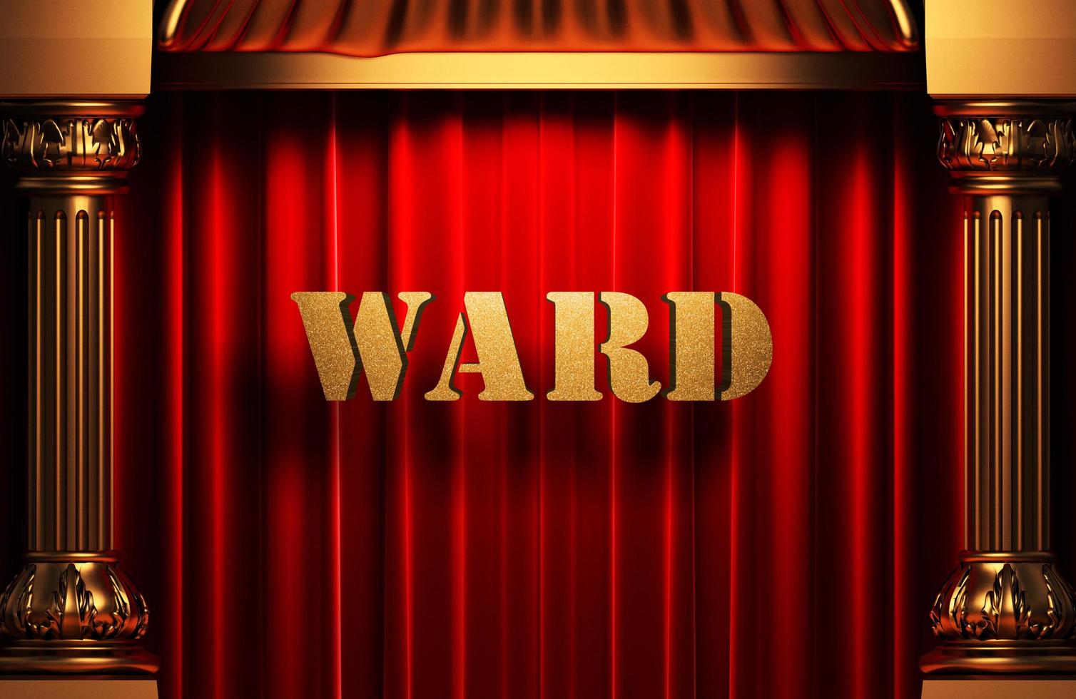 ward golden word on red curtain photo