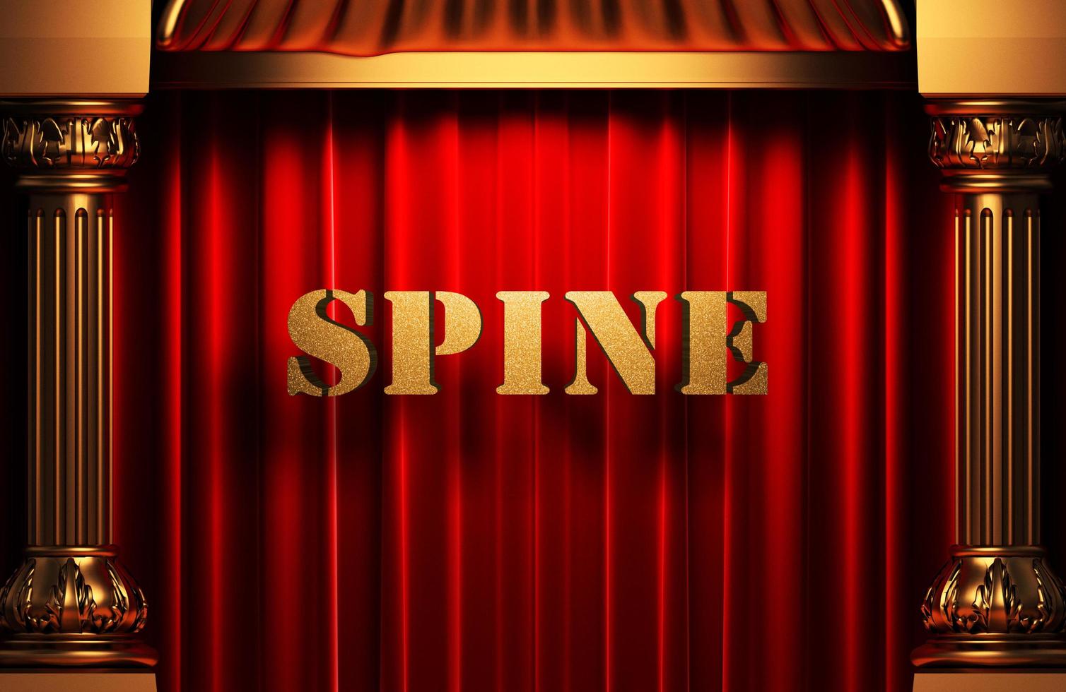 spine golden word on red curtain photo