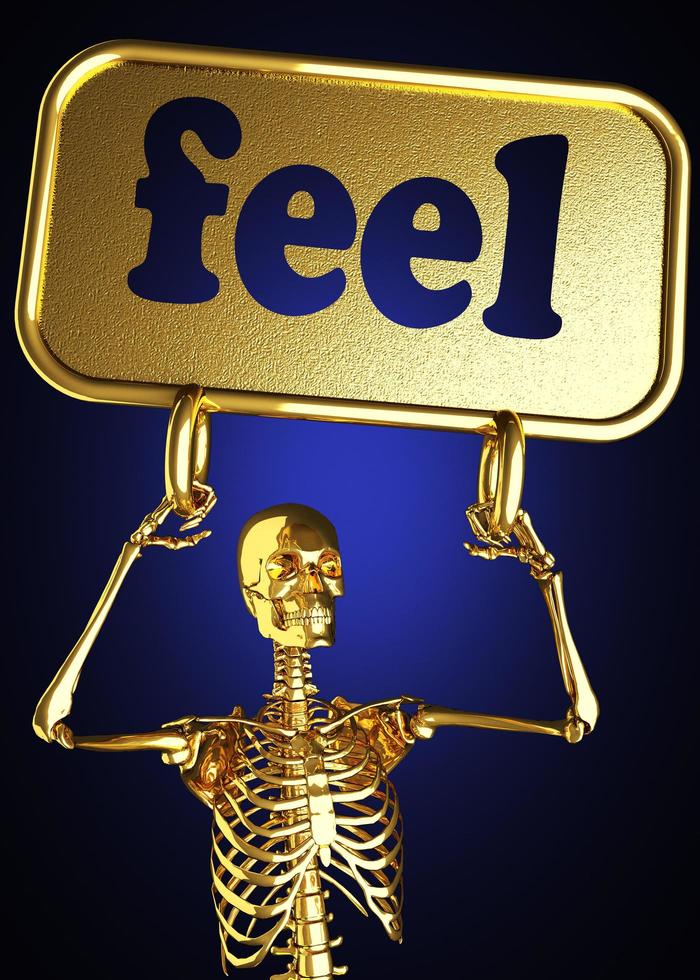 feel word and golden skeleton photo
