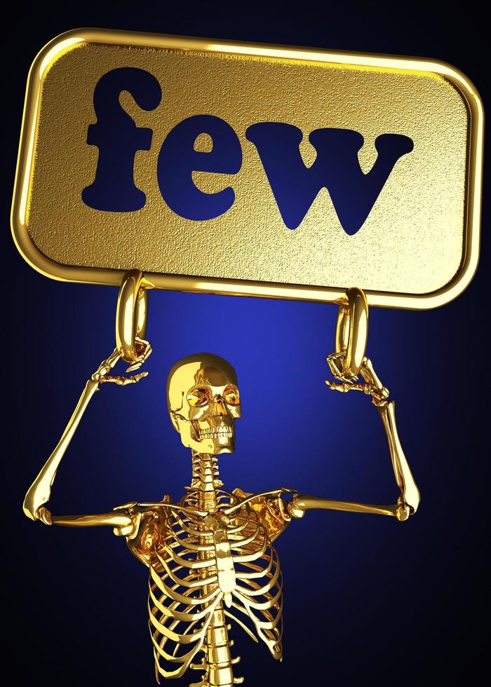 pocas palabras y esqueleto dorado foto