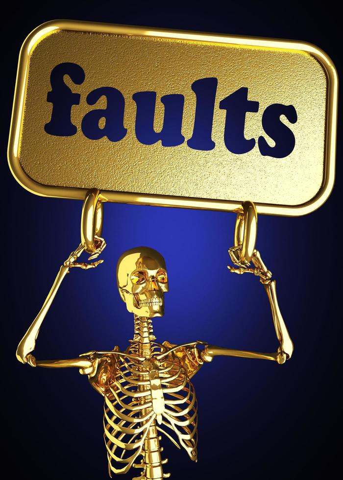 faults word and golden skeleton photo