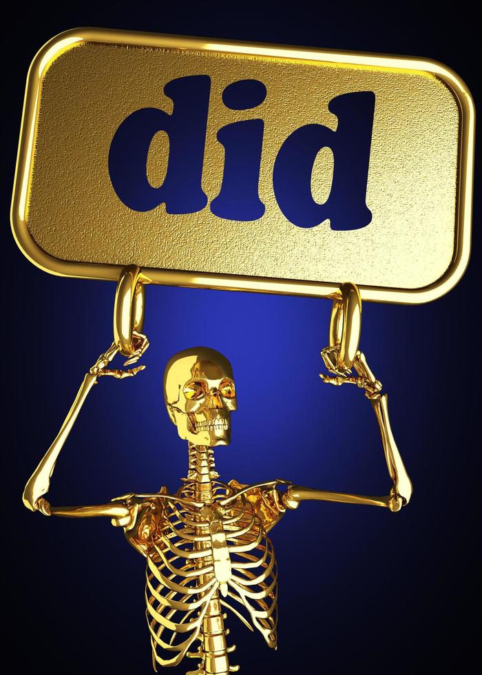 did word and golden skeleton photo