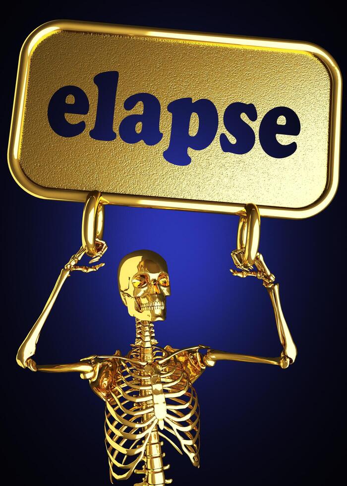 elapse word and golden skeleton 6283551 Stock Photo at Vecteezy