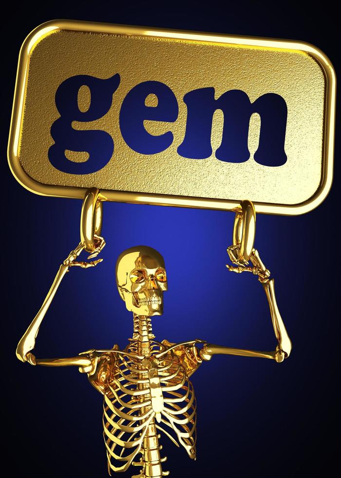 gem word and golden skeleton photo