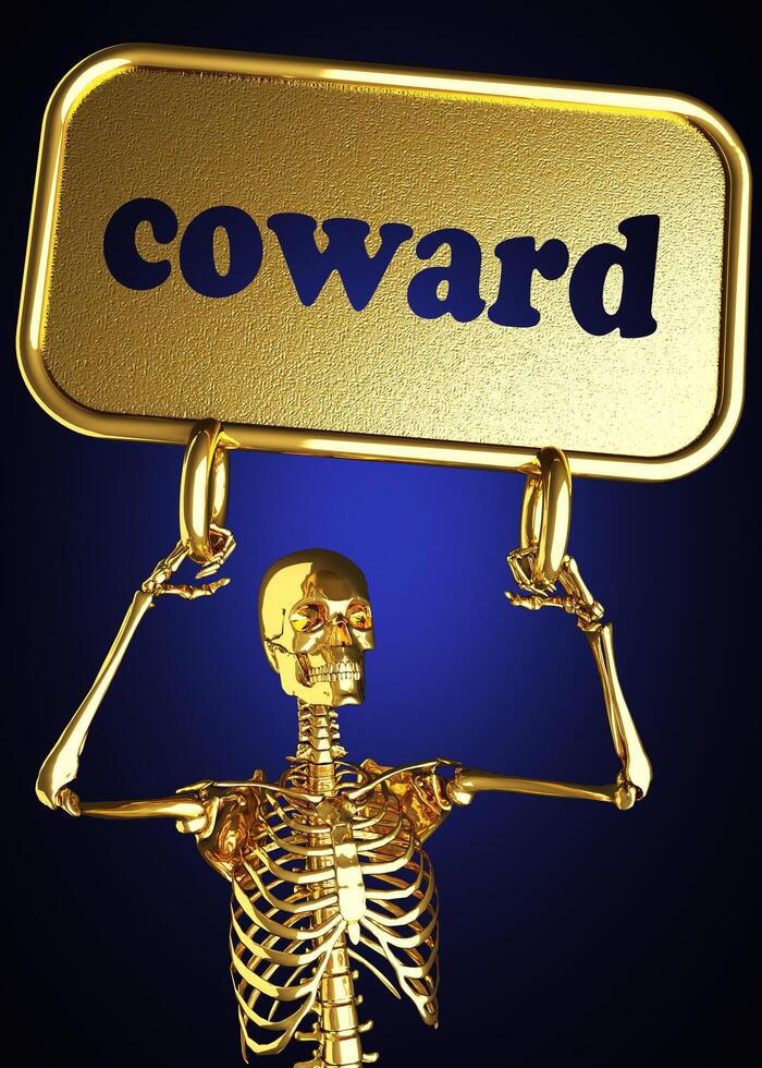 coward word and golden skeleton 6283660 Stock Photo at Vecteezy