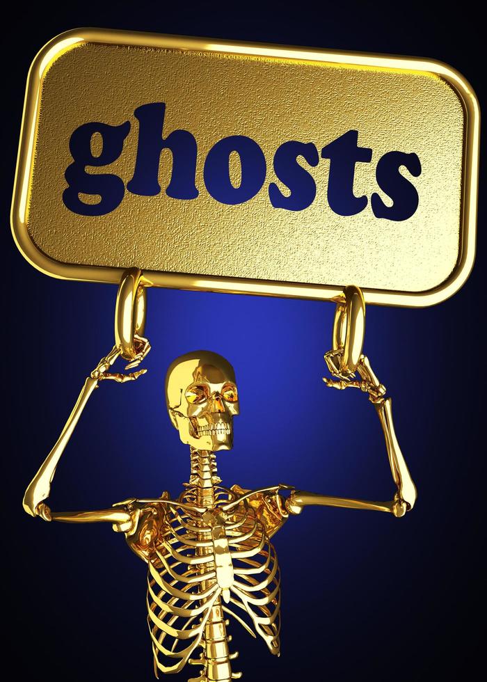 ghosts word and golden skeleton photo