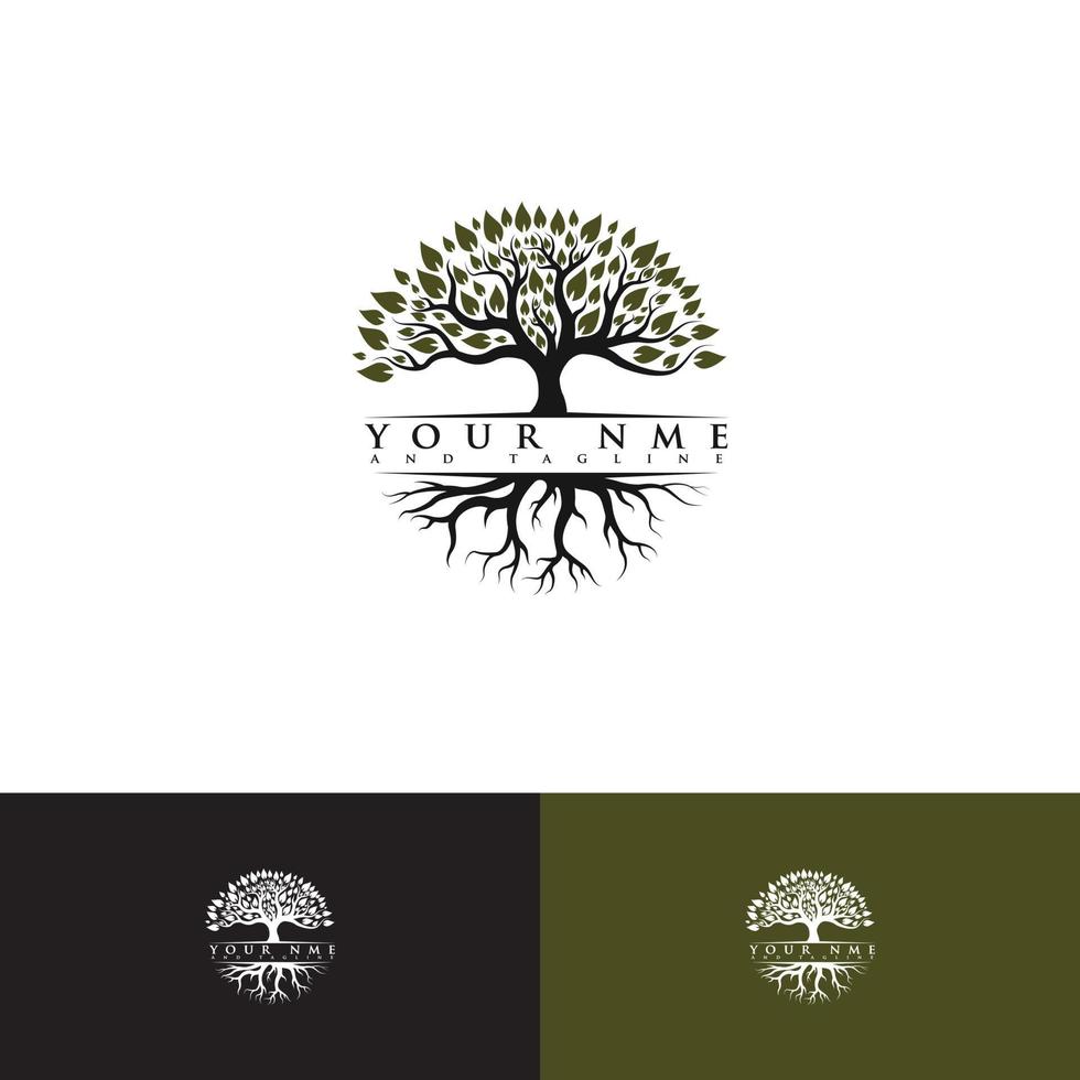 diseño de logotipo de árbol vector