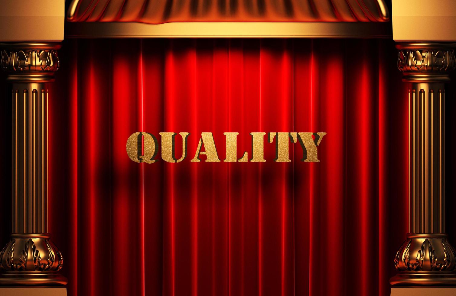 quality golden word on red curtain photo