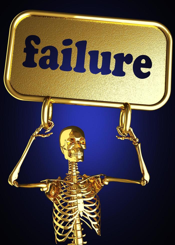 failure word and golden skeleton photo