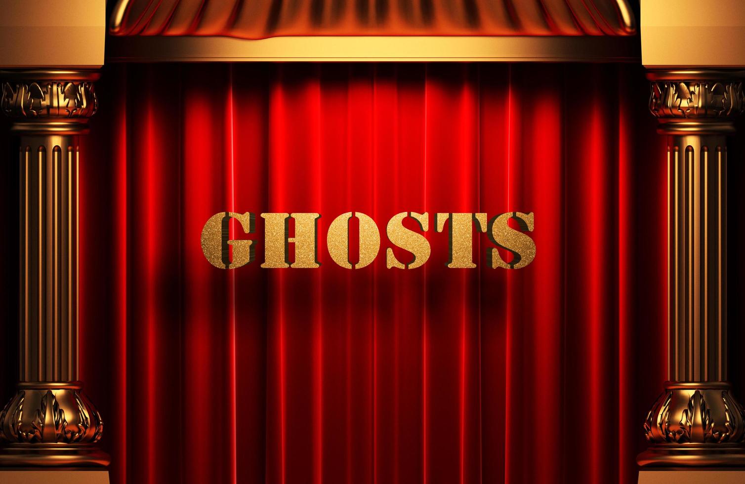 ghosts golden word on red curtain photo