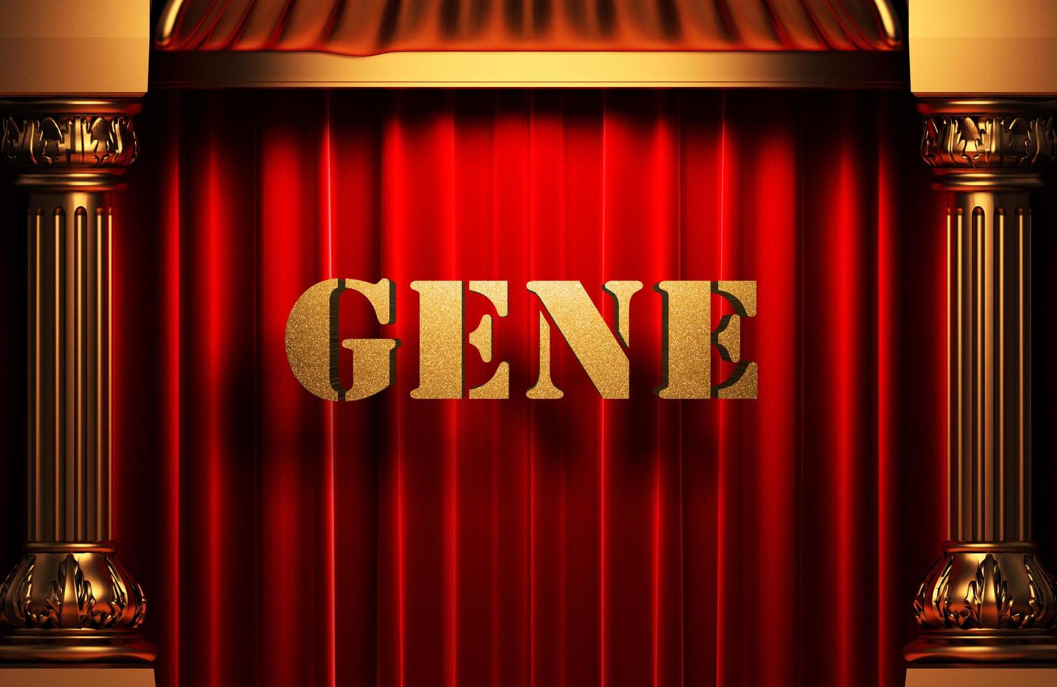 gene golden word on red curtain photo