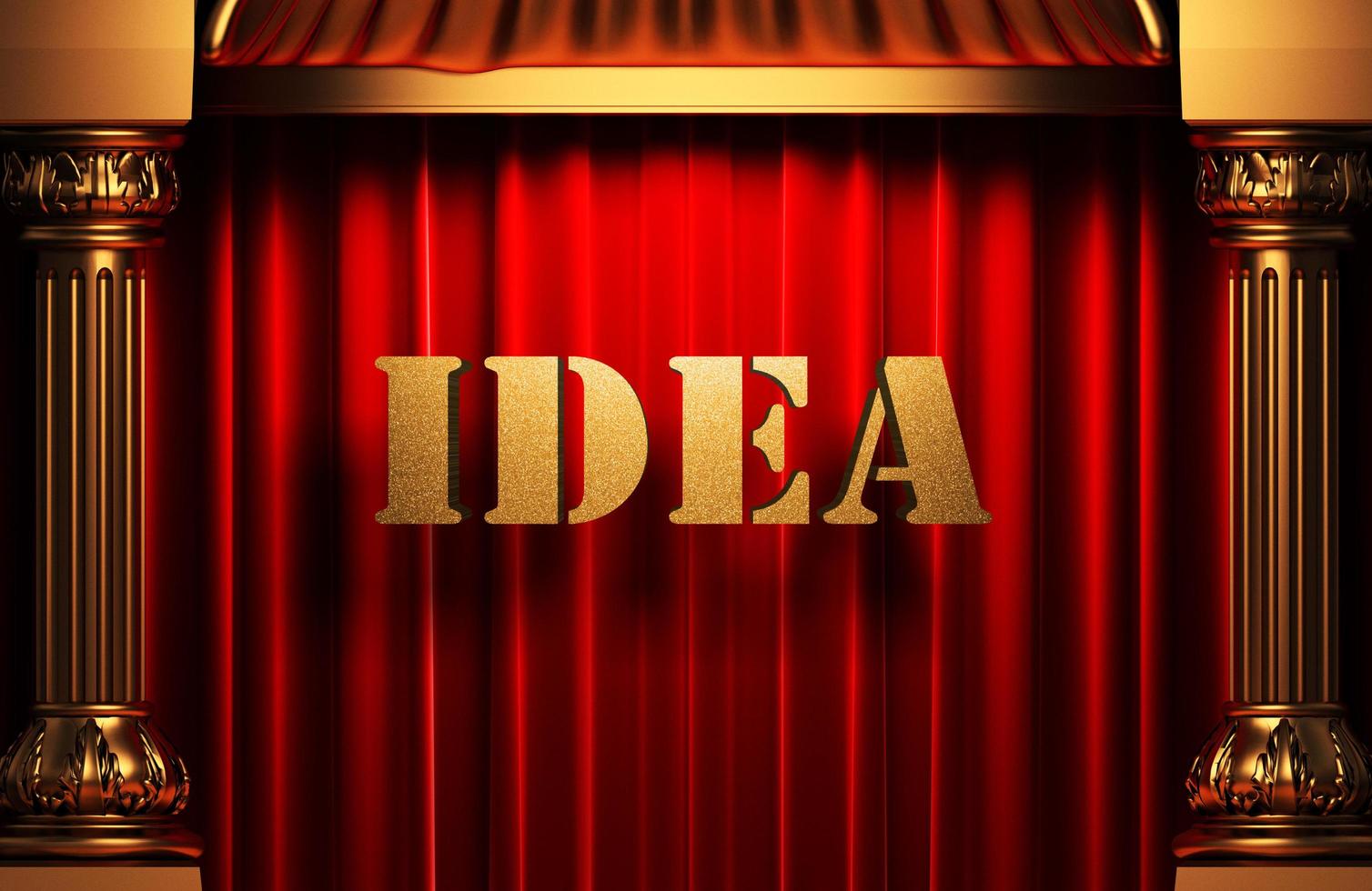 idea golden word on red curtain photo