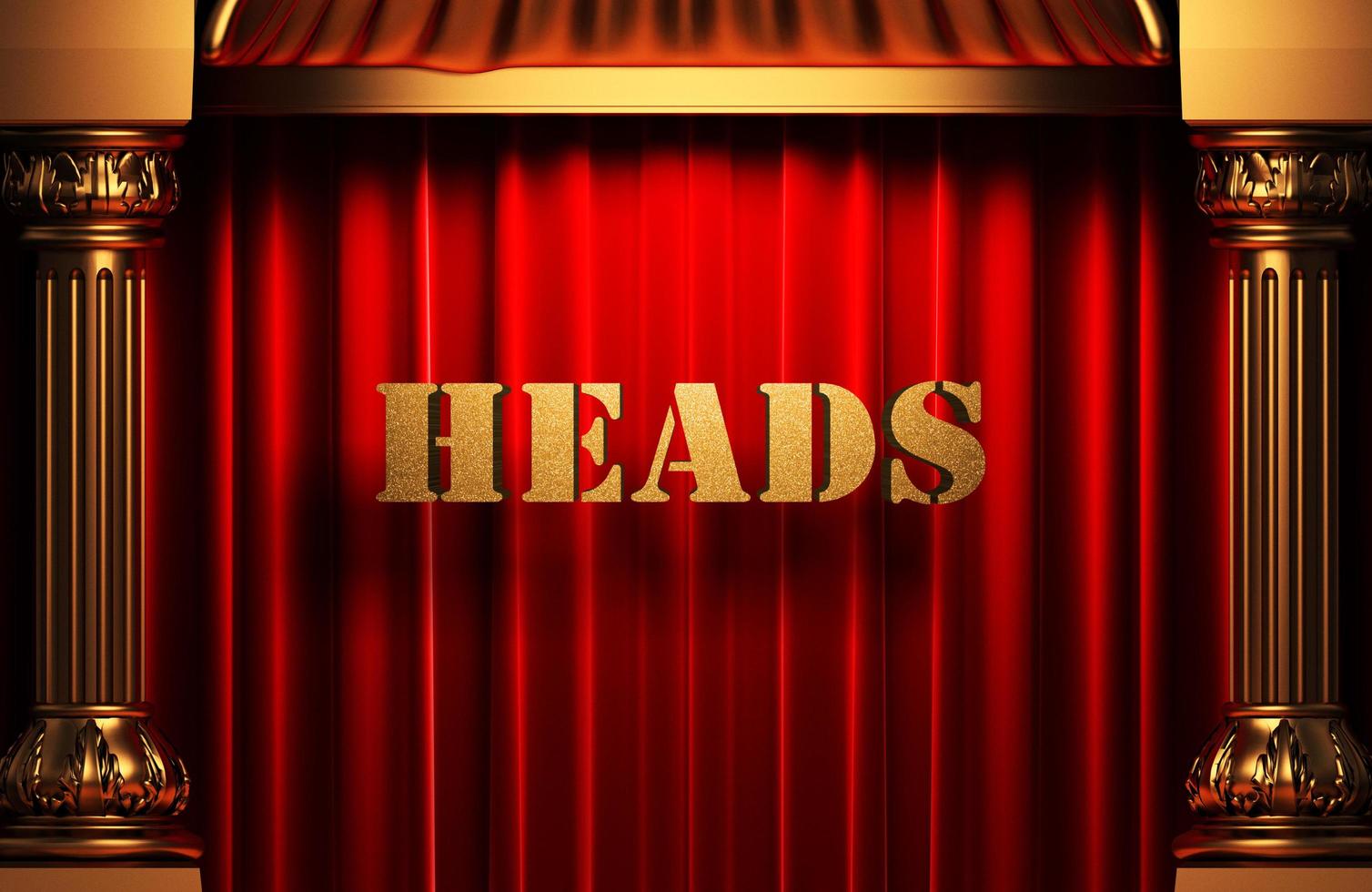 heads golden word on red curtain photo