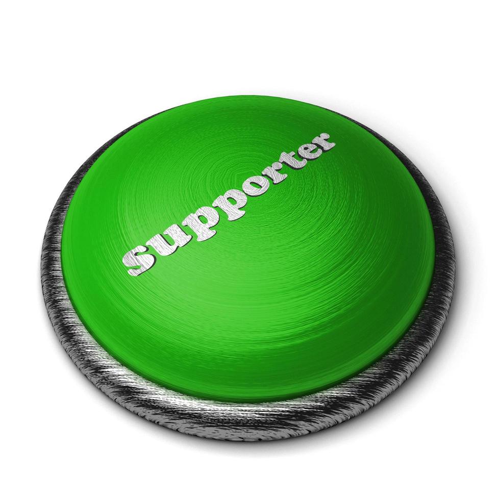 supporter word on green button isolated on white photo