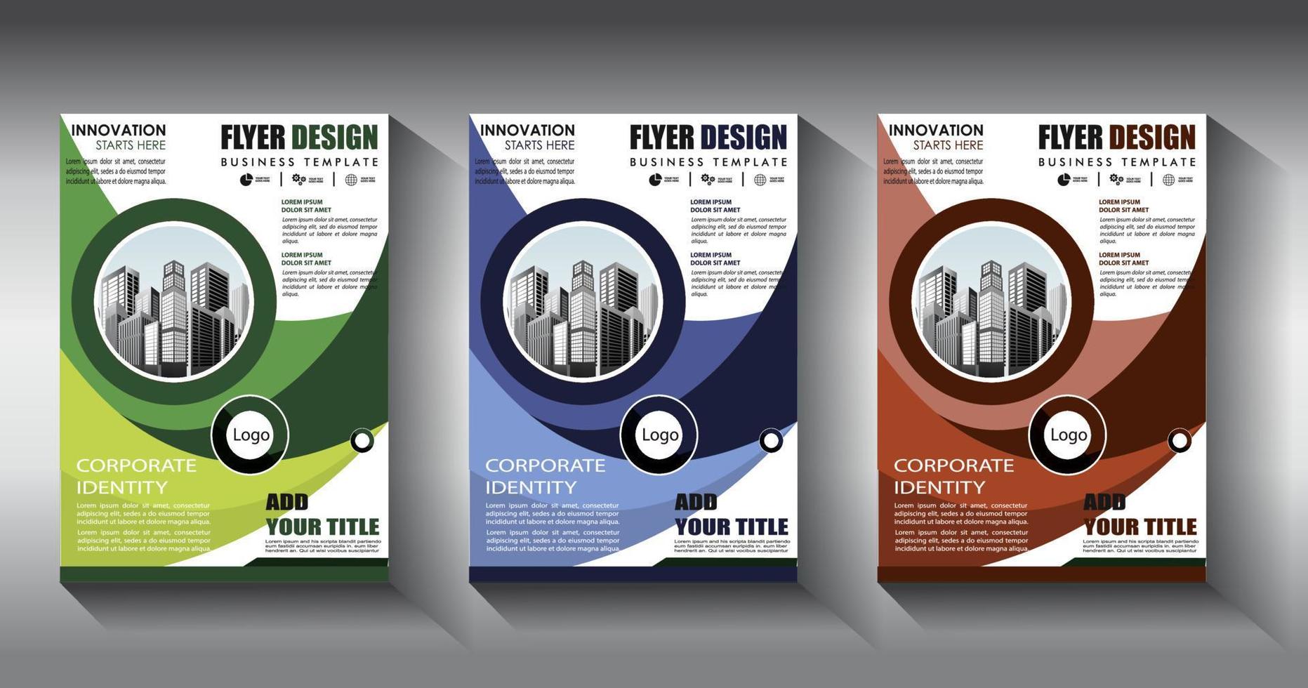 flyer business template brochure layout annual report vector