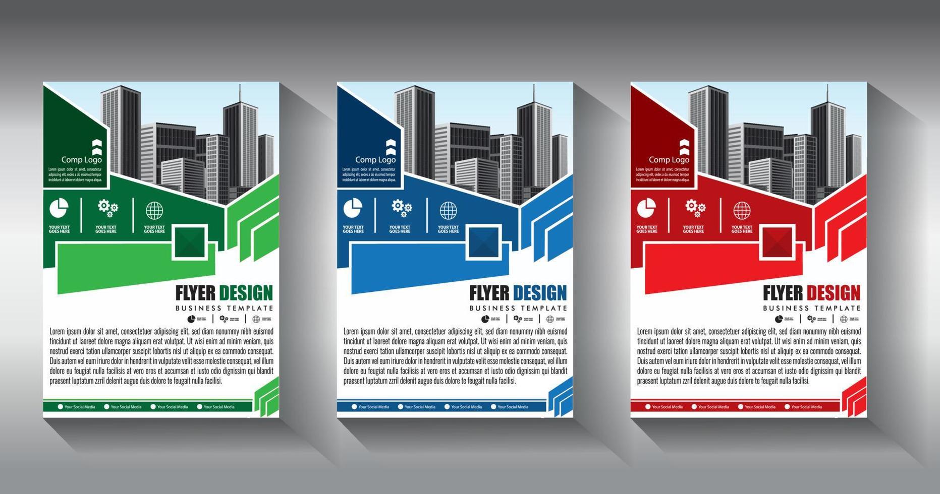 flyer business template brochure layout annual report vector