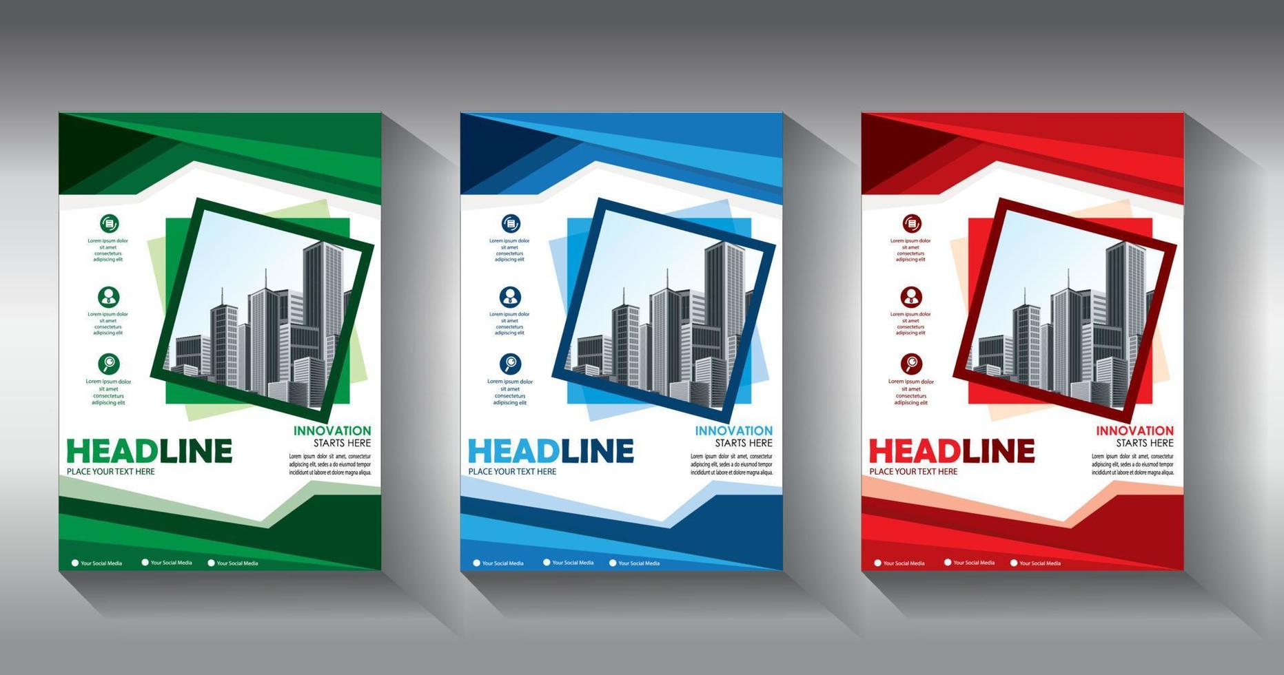 flyer business template brochure layout annual report vector