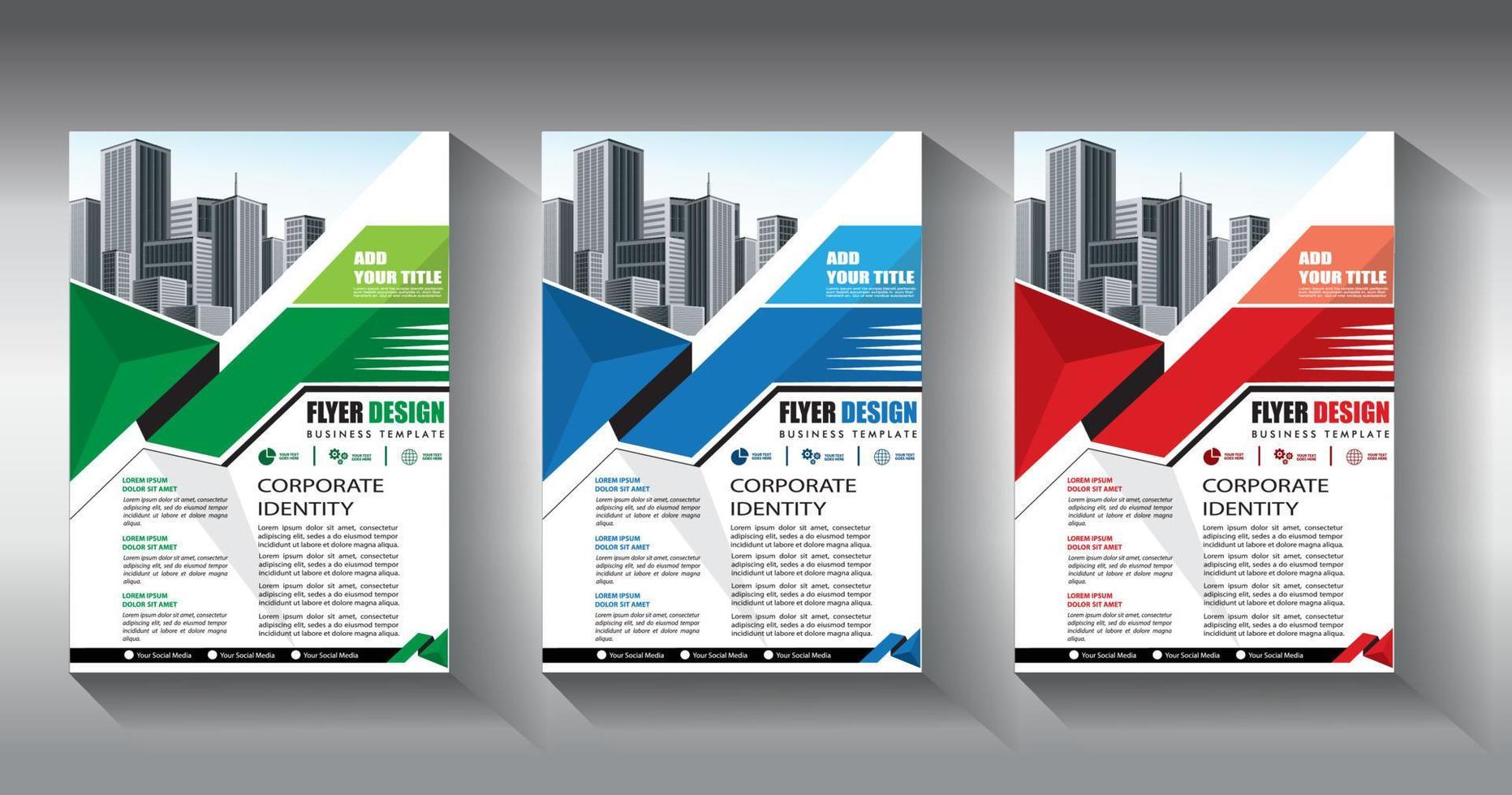 flyer business template brochure layout annual report vector