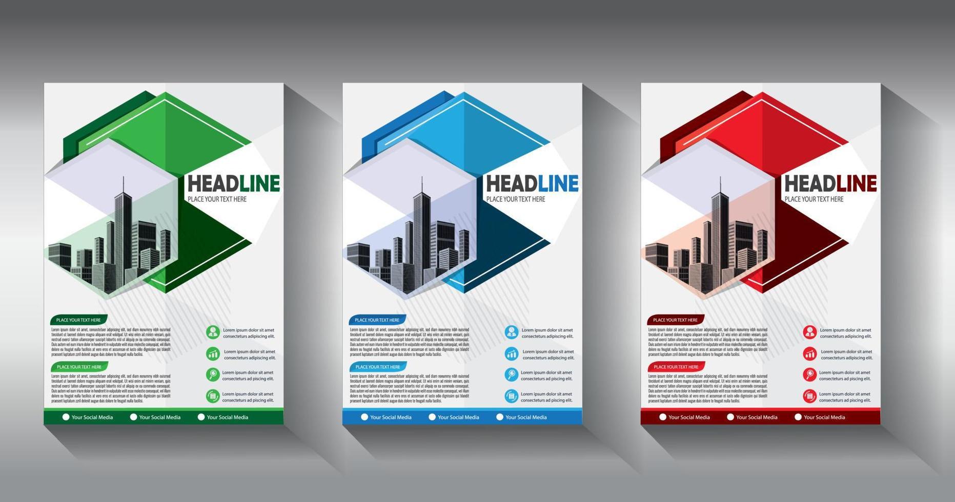 flyer business template brochure layout annual report vector