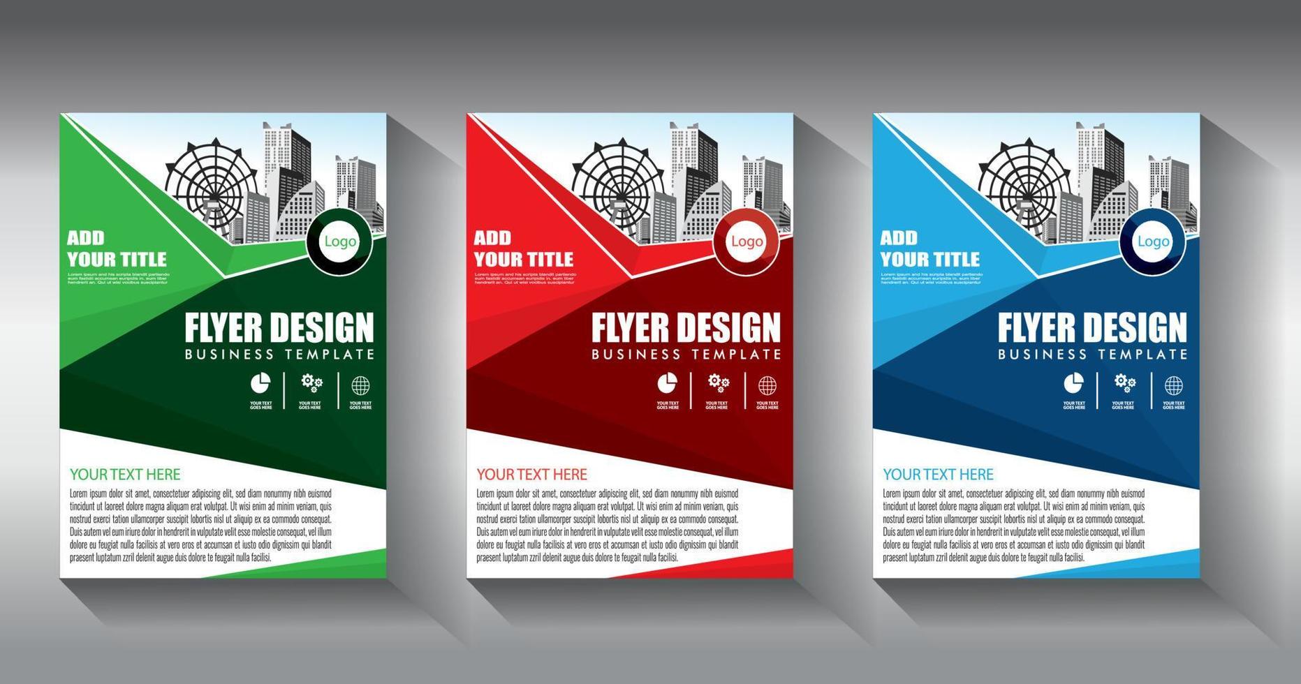 flyer business template brochure layout annual report vector