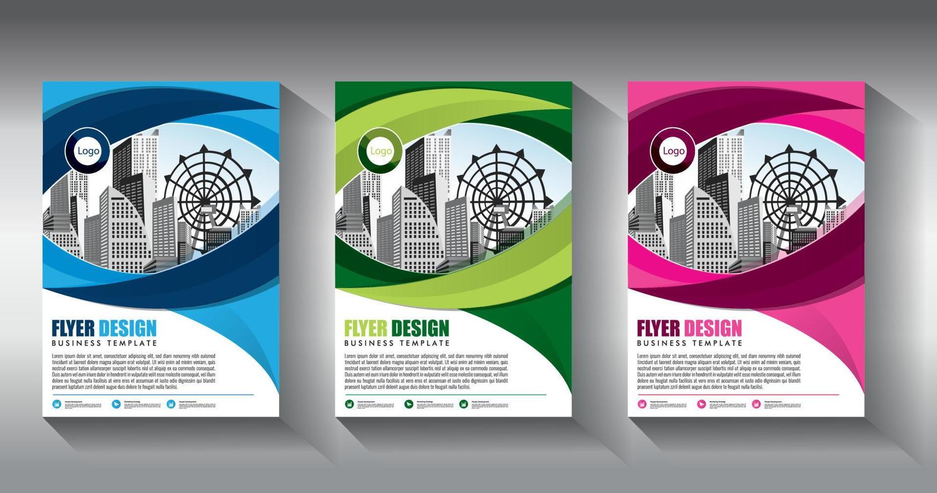 flyer business template brochure layout annual report vector