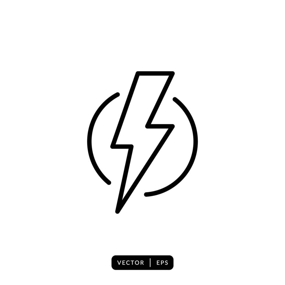Lightning Icon Vector - Sign or Symbol